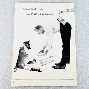 TIME Magazine Advertisement Original 1954 Vintage Print Ad Man Feeding Dogs - Picture 1 of 1