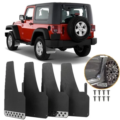 4* Sport Mud Flaps Bendable Splash Mudguard reflector For Jeep Wrangler JK JKU Foto 1 de 4