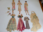 VINTAGE THREE GIRLS (SISTERS) PAPER DOLLS & 7 PIECE OUTFITS