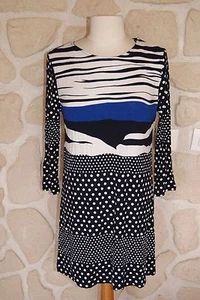 Robe blanche, noire et bleue neuve taille 2 (b) - Imagen 1 de 1