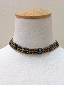 Brown Beaded Magnetic Bracelet Necklace - Picture 1 of 9
