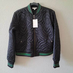 Neu mit Etikett Elan gesteppte Retro schwarz grün Bomberjacke Langarm Größe S - Bild 1 von 12