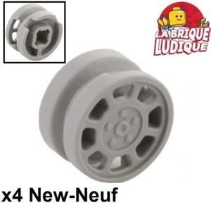 Lego 4x Wheel Rim 11mm D. x 6mm 8 Spokes Gray/L B Gray 93593 New - Picture 1 of 1