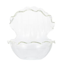 Glass Shell Dessert Jewelry Ring Tray Sparkle Plate Storage.