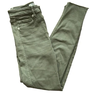We The Free People High Rise Jegging Sz 26 Army Green Raw Hem Womens Jeans $78 - Picture 1 of 8