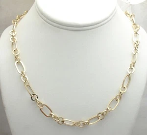 18" Multi Rolo Circle & Oval Link Chain Necklace Real 14K Yellow Gold QVC - Picture 1 of 4