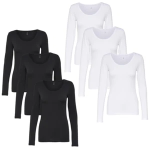 3er Pack Women's Long Sleeve Shirt Live Love New Shirt Basic - Picture 1 of 4