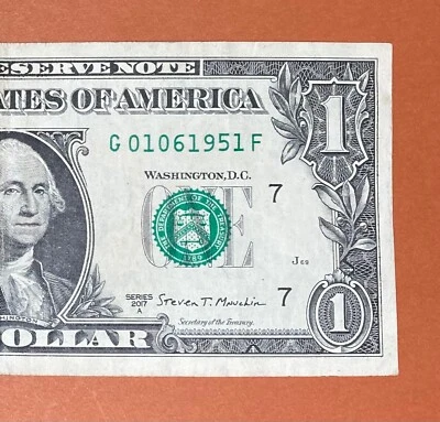 January 6, 1951 ; 1 June 1951 (G 01061951 F) Birthday Note $1 One Dollar Bill - Image 1 of 3