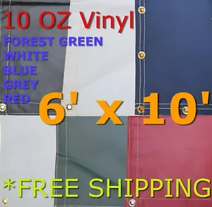 6' x 10' 10 Oz. Vinyl Waterproof Tarp - Truck Trailer Equipment Cover - Picture 1 of 7