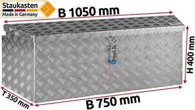 Trapez Deichselbox Alu Riffelblech B1050/750xH400xT350mm 521054 "Made in Germany - Bild 1 von 4