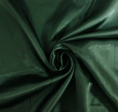 Polyester Satin Fabric - BOTTLE GREEN -  Dress Lining Costume Fabric Material - Image 1 of 4