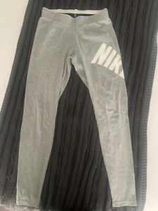 Ladies Grey Nike Logo Leggings - Picture 1 of 3