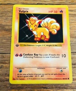 Vulpix 68/102 1st Edition Shadowless Base Set Pokémon TCG WOTC Trading Card - Picture 1 of 2