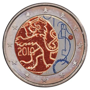 Finlande - 2 euros colorisée - 2010 - 150 ans de la Création de la "Rahapaja" - Imagen 1 de 2