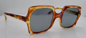 Vintage Tortoise Square Horn-Rimmed Sunglasses Italy FRAMES ONLY - Picture 1 of 6