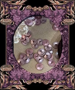Paillettes antiche frange lavanda argento metallo coppa 4 mm raro tedesco 1910 lotto NOS - Foto 1 di 7