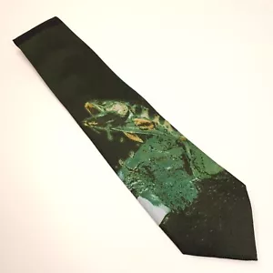 Vintage Addiction Krawatte Fisch Angeln schwarz und grün - Bild 1 von 7
