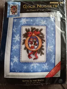 Dimensions Gold Nuggets Gifts in The Snow Counted Cross Stitch Kit 8718 - Picture 1 of 1