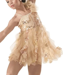 WEISSMAN 7530 This is Me Champagne Lyrical Dance Costume NWOT - IC Child - Picture 1 of 7