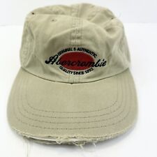 Abercrombie & Fitch Hat Cap Vintage Leather Strap Tan Khaki Made USA Casual Dad
