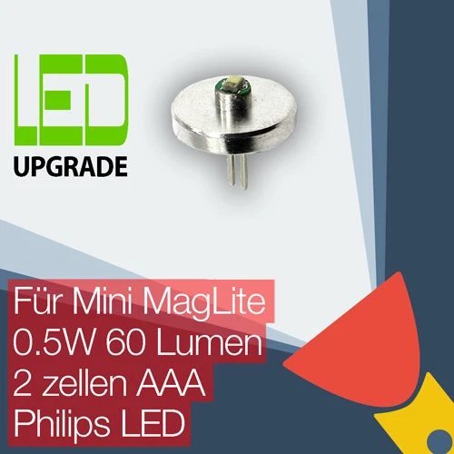 Mini MagLite LED Upgrade Ersatz lampe Taschenlampen 2AAA zellen Philips LED - Bild 1 von 1
