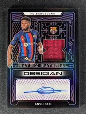 2022-23 Panini Obsidian La Liga ANSU FATI /50 Patch Auto Matrix Purple Barcelona