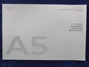 AUDI A5 S5 Coupe Cabrio Cabriolet A5 Sportback Preisliste 06.2009 - Bild 1 von 3