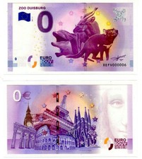 0 Euro Schein / ZOO DUISBURG / XEFV000006 / DEUTSCHLAND 2017 / RAR! TOP N° 