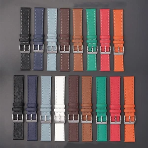 20MM Band For Omega x Swatch Bioceramic Moonswatch Leather Watch Strap - Picture 1 of 39