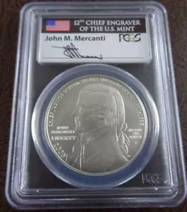 2005-P John Marshall Unc Silver Dollar PCGS MS 70 BU Mercanti Signed - Picture 1 of 4