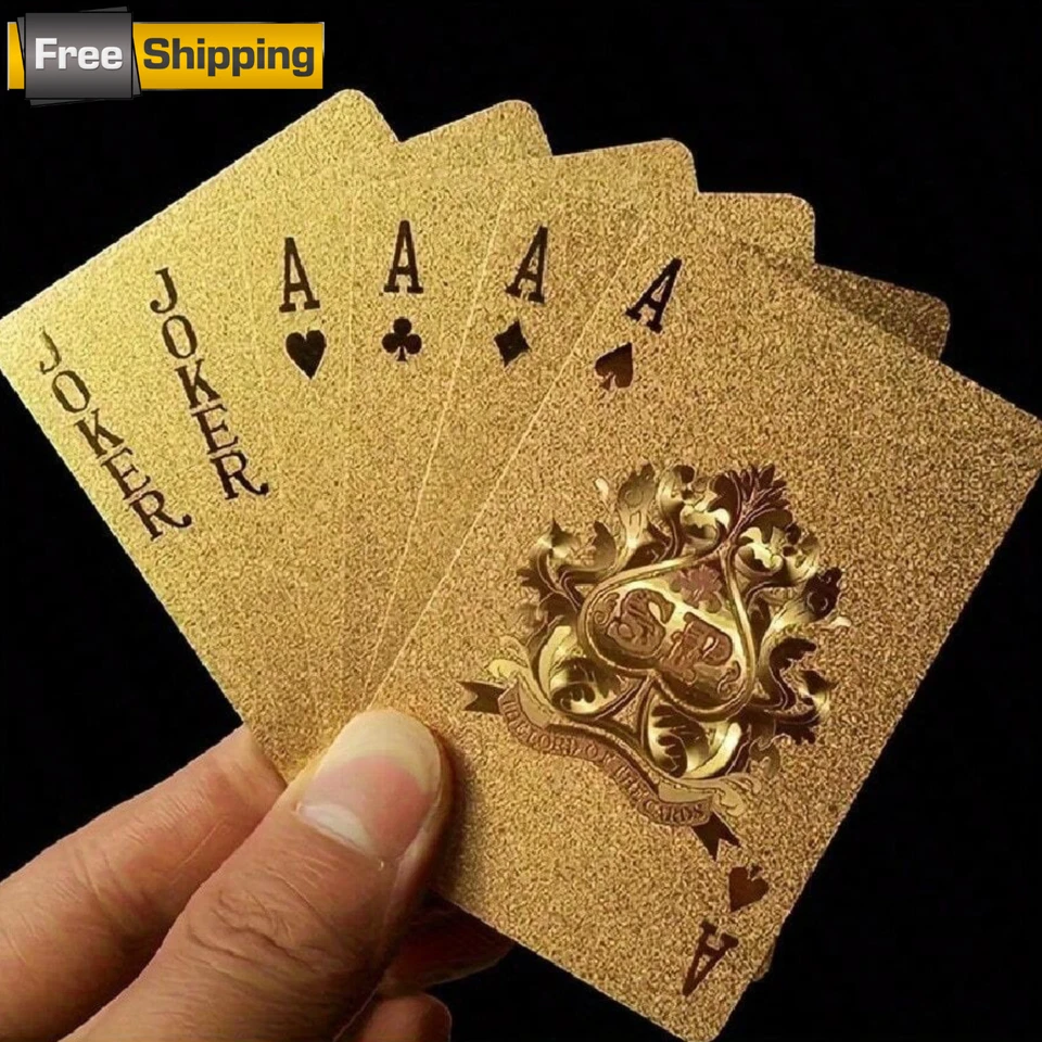 Luxurious Golden Waterproof Playing Cards PVC Card Set for Poker & Party Games - Image 1 of 4