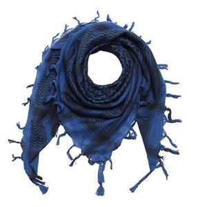 Palituch dunkles BLAU schwarz Kufiya PLO Baumwolle Schal Fransen Halstuch Tuch - Bild 1 von 10