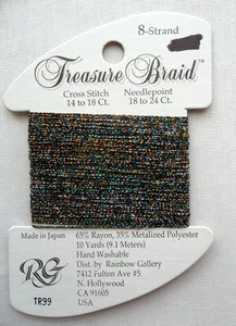 Rainbow Gallery 8-Strand Treasure Braid Needlepoint/Cross Stitch TR99 DARK MULTI - Picture 1 of 2