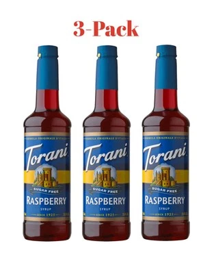 Paquete de 3 jarabe sin azúcar Torani, frambuesa, botella de 25,4 onzas caduca: 26/09 Foto 1 de 4