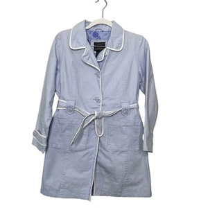 Arizona Jean Girls Large Trench Coat Jacket Light Purple Button Up Lined Spring - Picture 1 of 14