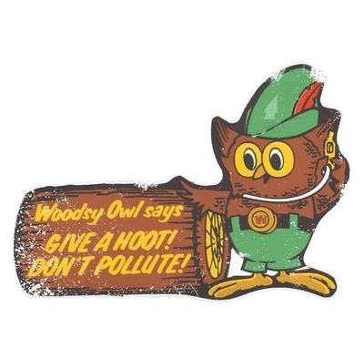 Woodsy Owl Give A Hoot Don’t Pollute 5” Inch Nostalgia Retro Large Sticker Decal