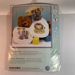 Dimensions Baby Hugs: Baby Express Bibs Stamped Cross Stitch Kit 73429 NEW - Picture 1 of 3