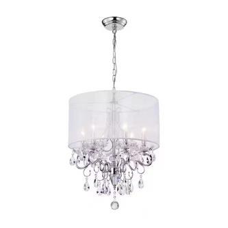 HD Direct 6-Light Candle Style Chrome Drum Chandelier - Image 1 of 4