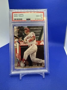 Mike Trout 2020 Topps Base PSA 10 #1 Los Angeles Angels - Picture 1 of 2