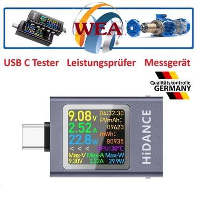 USB C Tester Meter Messgerät Multimeter USB Power Meter Strommesser Spannung DE - Bild 1 von 4