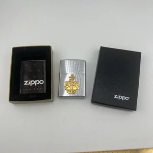 Rare 2003 Unfired Zippo Lighter Bradford Pa Usa Usn Us Navy Silver Tone - Picture 1 of 8