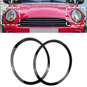 Pair Headlamp Headlight Trim Ring Round For Mini Cooper R55 R56 2007-2013 Black - Picture 1 of 7