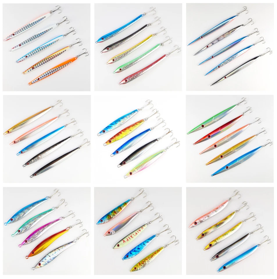 TOPSELLER! 5-er Sets PILKER 14-300g Norwegen Dorsch Speed Meeres Vertikal Köder - Bild 1 von 1