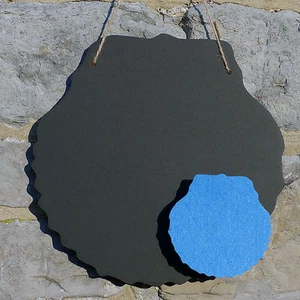 Chalk Blackboard Scallop Sea Shell Shape for Memos Notes & Home Decor Nautical - Picture 1 of 1