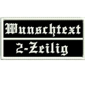 NAMENSSCHILD mit Wunschtext 2-ZEILIG Aufnäher Biker Patch Kutte (10 x 5,5 cm) - Bild 1 von 3
