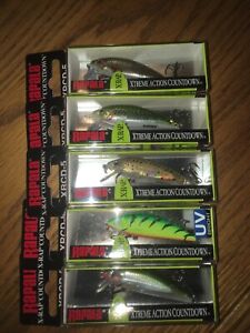 RAPALA x-RAP COUNTDOWN 05's===lot of 5 DIFFERENT Colored Fishing Lure