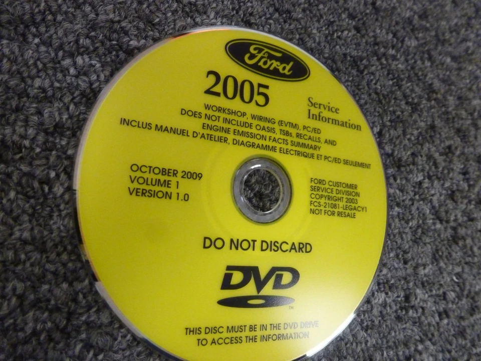 2005 福特五百辆轿车商店维修手册 DVD SE SEL CVT 限量版 — 第 1/1 张图片