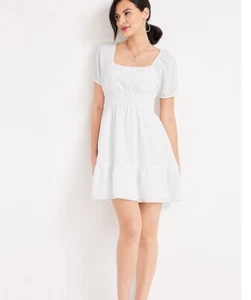 MAURICES Women's White Flutter Sleeve Mini Dress Size Small White - Picture 1 of 13