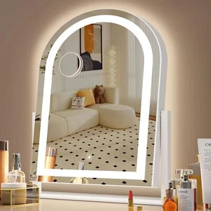 Gvnkvn Curved Makeup Vanity Mirror with Lights 17.2" Large LED Lighted Mirror... - Picture 1 of 8