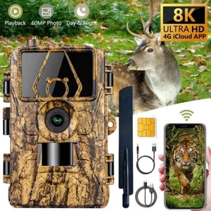 8K60MP WiFi & Bluetooth Trail Camera Wildlife Game Hunting Camera Night Vision - Picture 1 of 11
